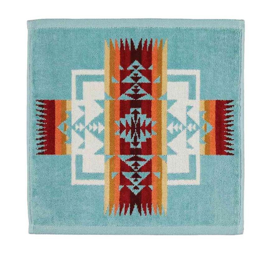 Pendleton Wash Cloth Chief Joseph Aqua 13x13