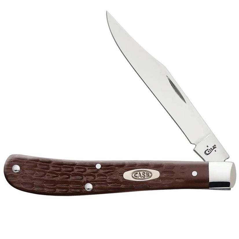 Case Slimline Trapper Jigged Brown Pocket Knife