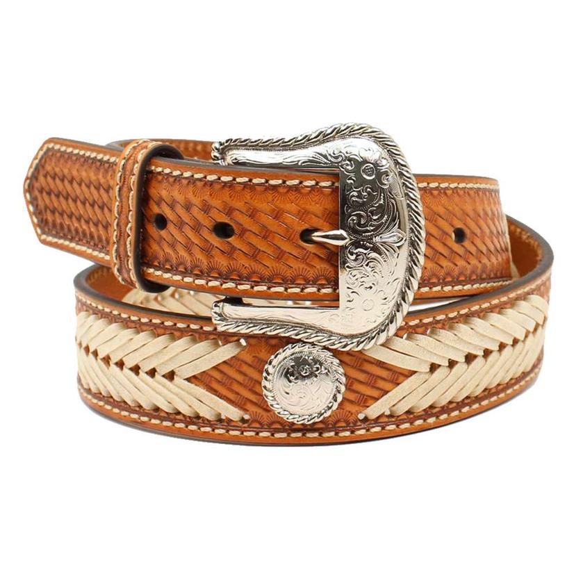 Nocona Natural Braided Concho Men's Belt