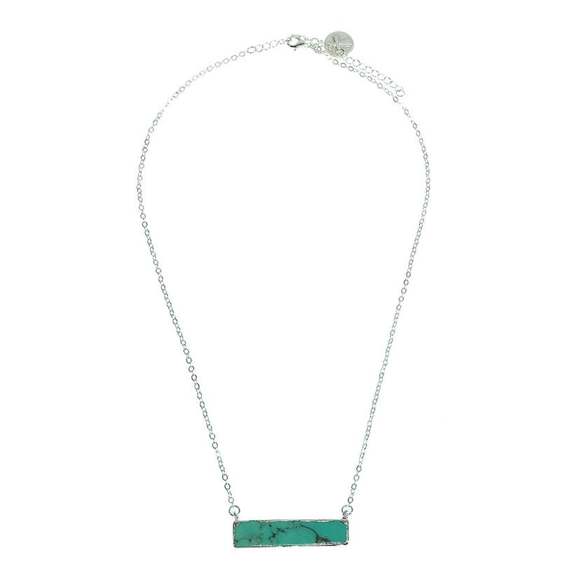 Silver Turquoise Bar Necklace