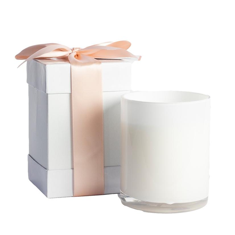 B'S Knees 2 Wick Fresh Eliza White Glass Candle