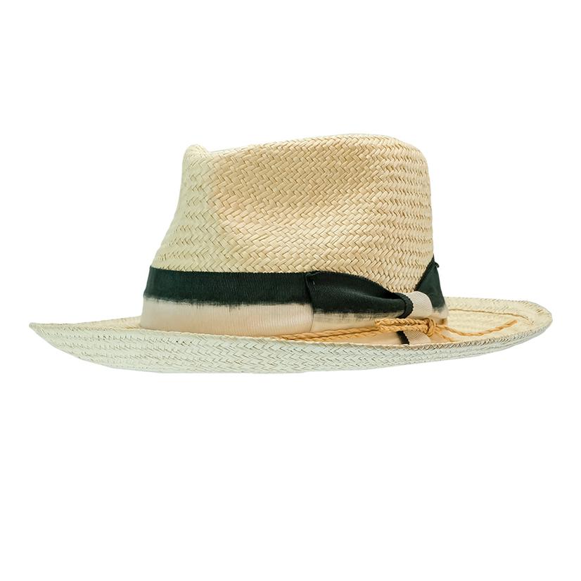 Wyeth Andy Panama Straw Hat with Mid Brim Grosgrain Ribbon