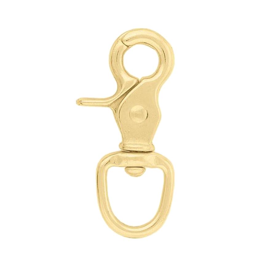 Brass Round Scissor Rein Snap 1/2"