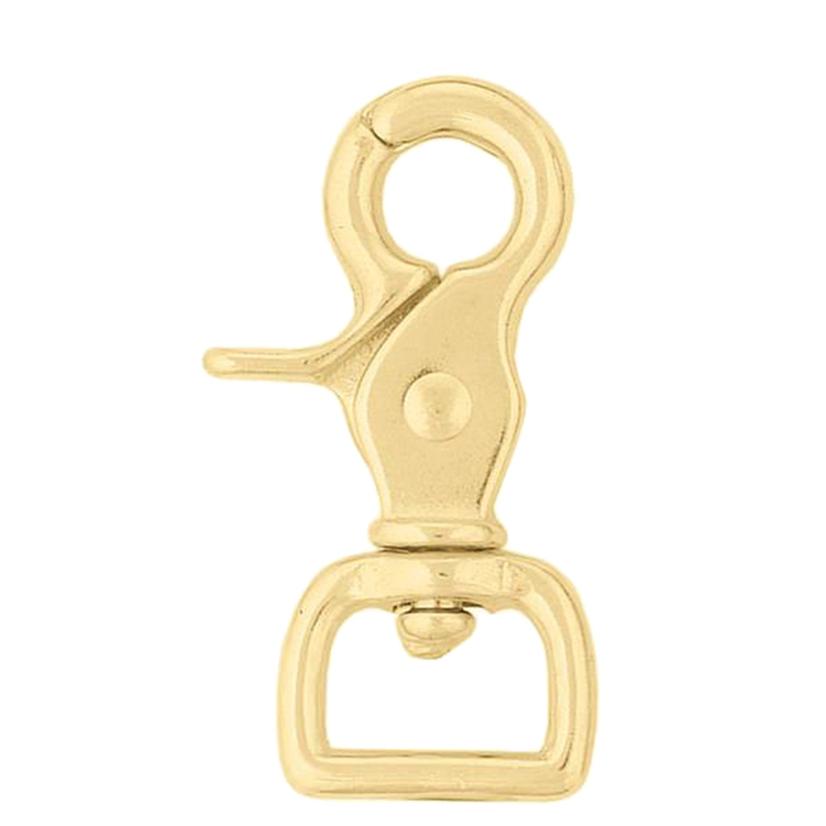 Brass Square Scissor Rein Snap 5/8"