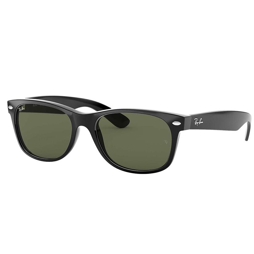 Ray-Ban New Wayfarer Classic Black Nylon Frames with Green Classic G-15 Lens Sunglasses