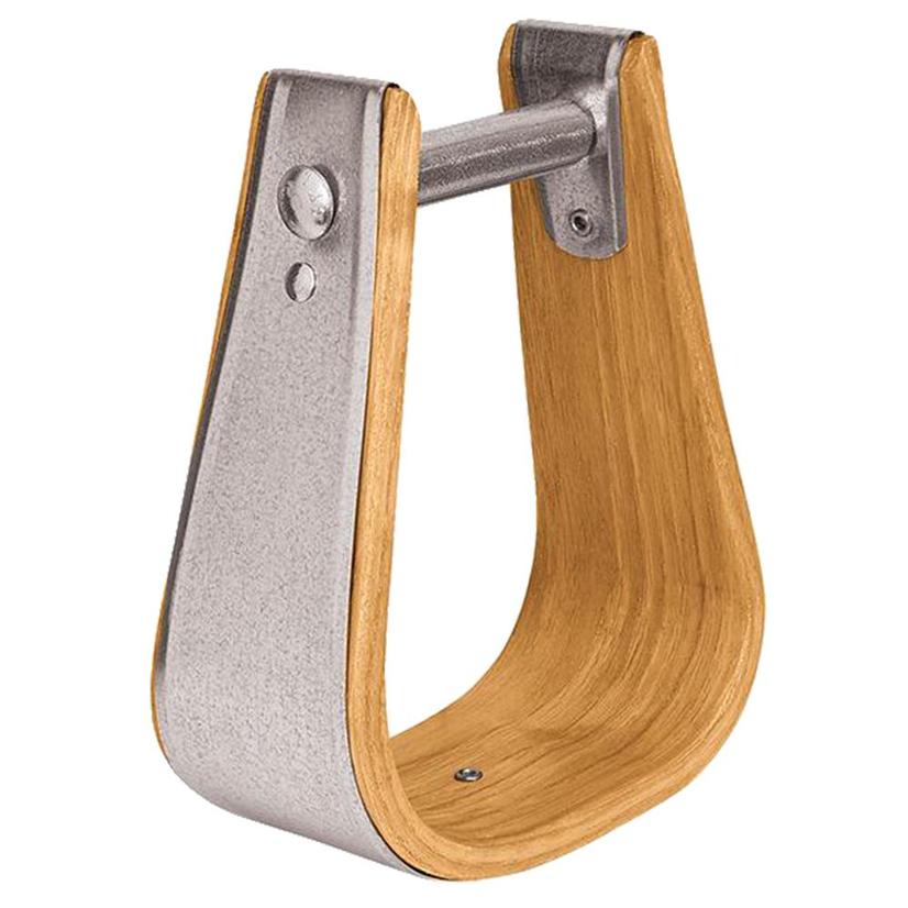 Weaver Leather Wooden Deep Roper Stirrups with Glavanized Metal Binding - 4" Tread