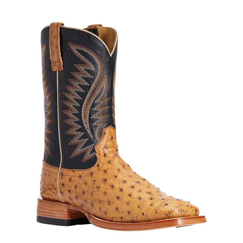 Ariat Gallup Tan Full Quill Ostrich Men's Boots