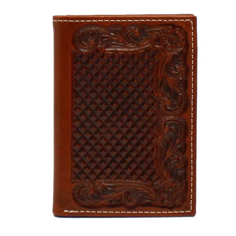 Ariat Basketweave Trifold Men's Leather Wallet