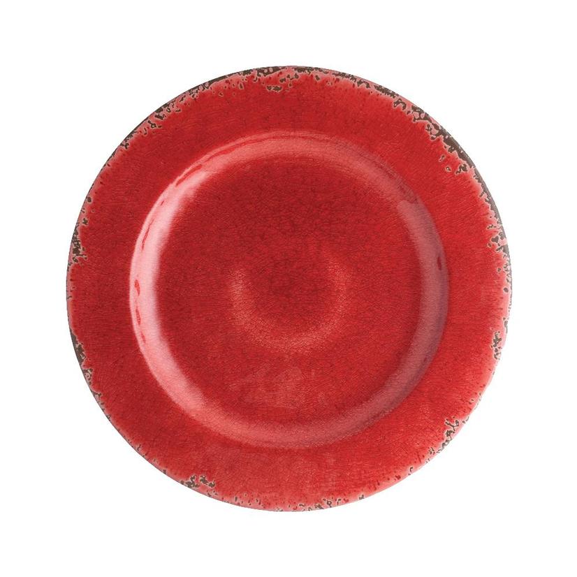 Crackle Melamine Red 8.75" Plate