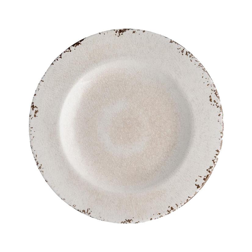 Crackle Melamine Cream 8.75" Plate