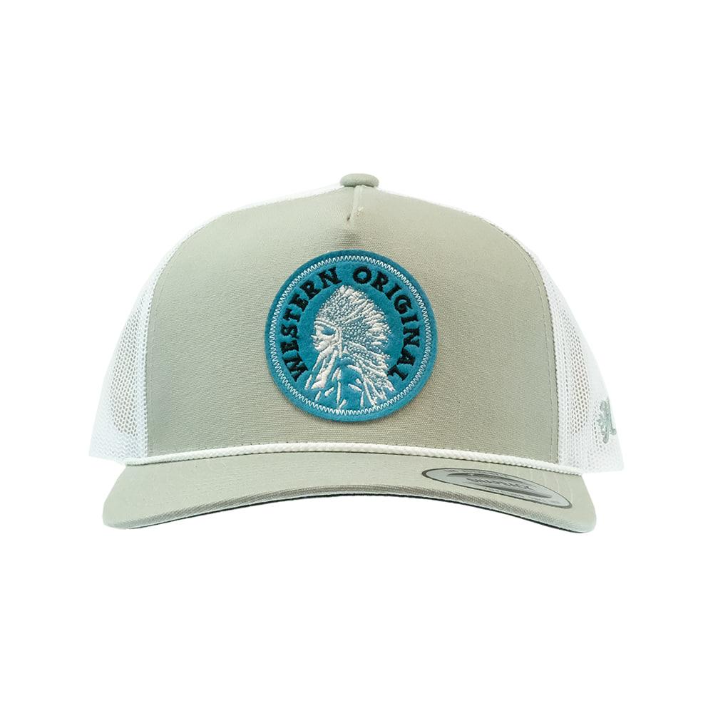 Hooey Grey and White Quanah 5 Panel Snapback Cap