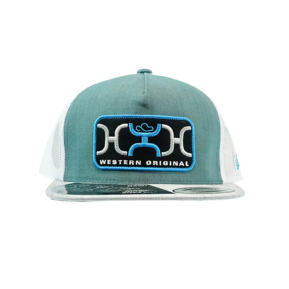 Hooey Teal and White Loop 5 Panel Snapback Cap