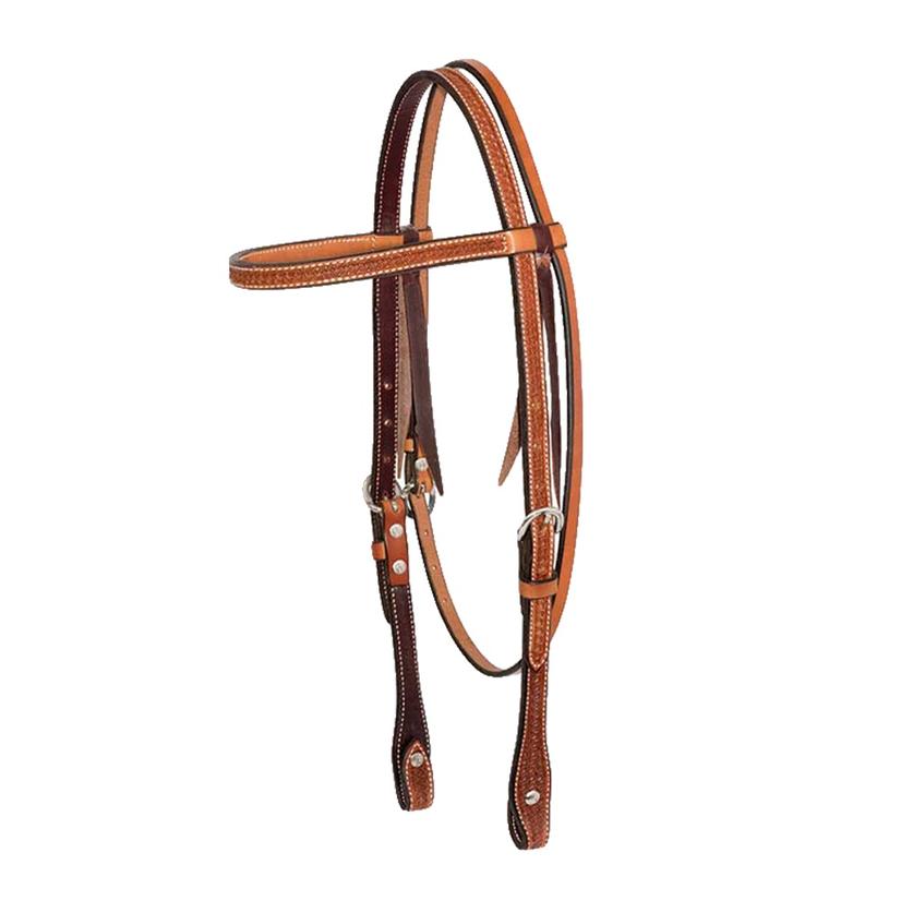 Cowboy Tack Golden Spider Stamp 5/8" Browband Headstall