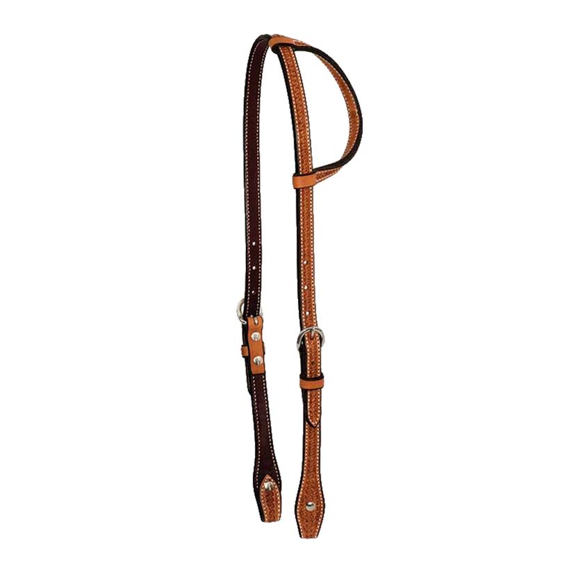 Cowboy Tack Golden Spider Stamp 5/8" Slide Ear Headstall