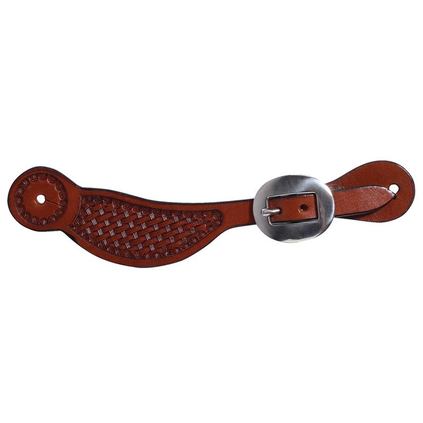 Professional Choice Chestnut Basketweave Youth Spur Straps