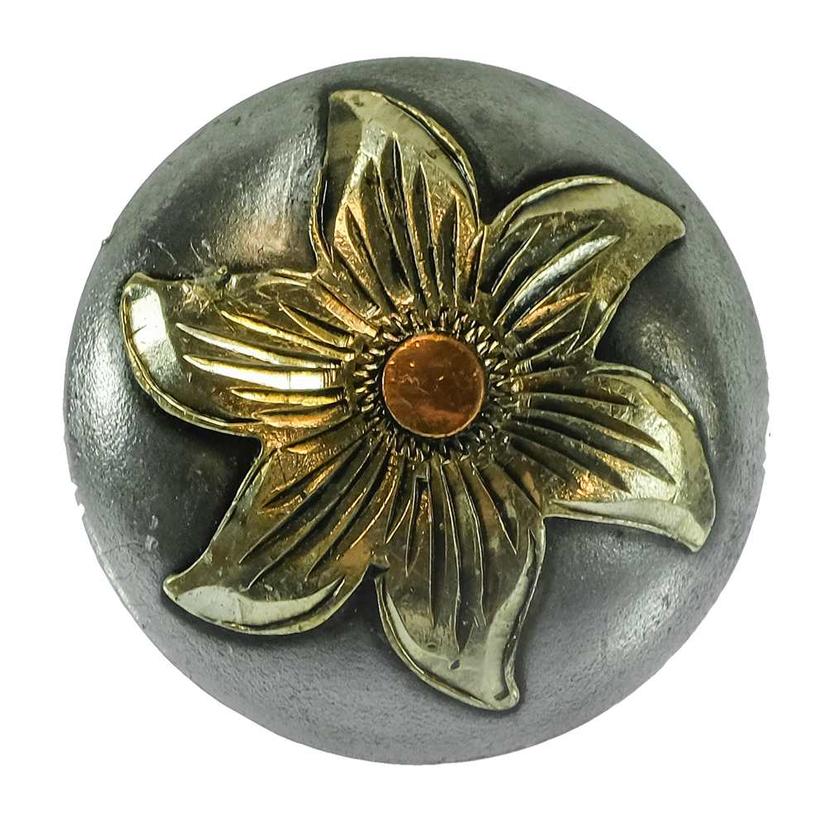 Petal Flower Screwback Saddle Conchos 1.5" Set of 6