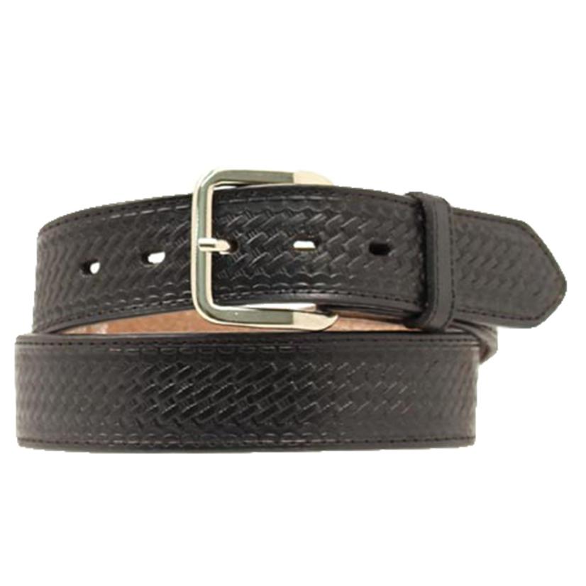 Nocona Black Basketweave Leather Men's Money Belt