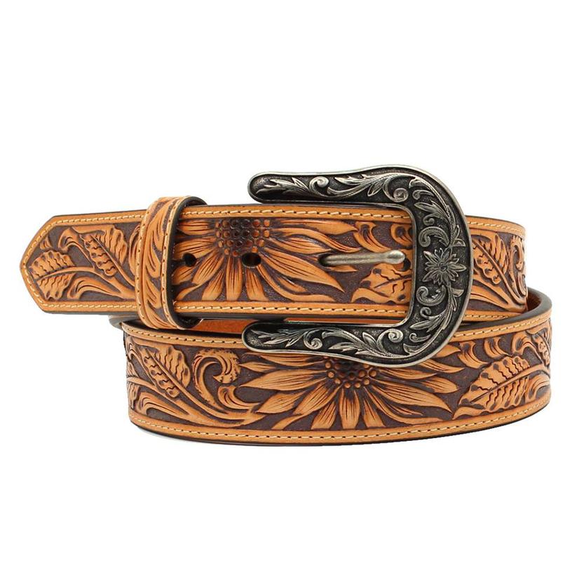 Nocona Sunflower Tooled Leather Women's Belt