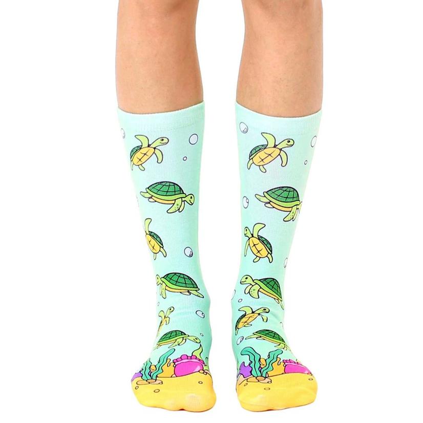 Sea Turtle Crew Socks by Living Royal