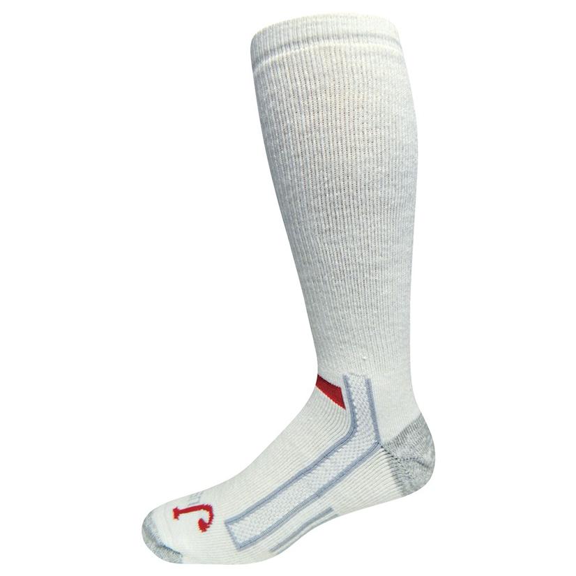 Justin Full Cushion Over The Calf White Socks - 2 Pack