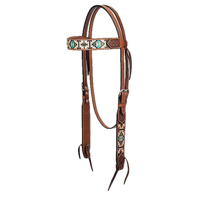 Turquoise Cross Aztec 5/8" Browband Headstall