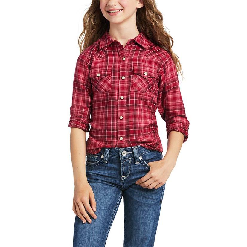 Ariat R.E.A.L. Adobe Plaid Long Sleeve Button-Down Snap Girl's Shirt