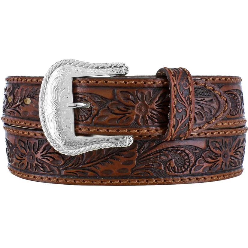 Tony Lama 1.5" Floral Tooled Men's Belt