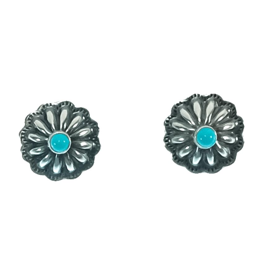 STT 1/2 Concho with Turquoise Stud Earrings