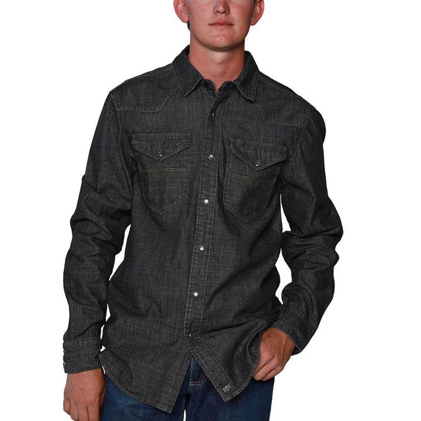 Kimes Ranch Black Grimes Long Sleeve Snap Men's Shirt