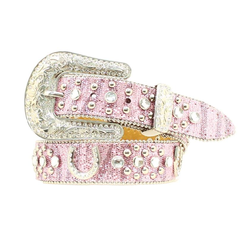 Nocona Pink Horseshoe Concho Girl's Belt