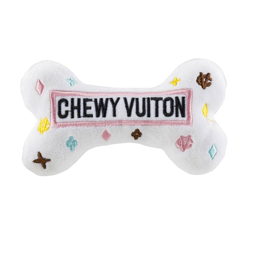 Haute Diggity Dog Small White Chewy Vuiton Bone Dog Toy