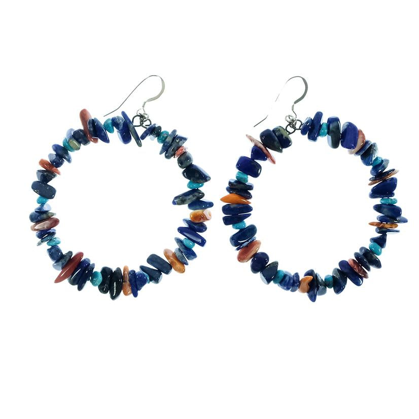 South Tack Tack Spiny Lapis and Turquoise Loop Earrings