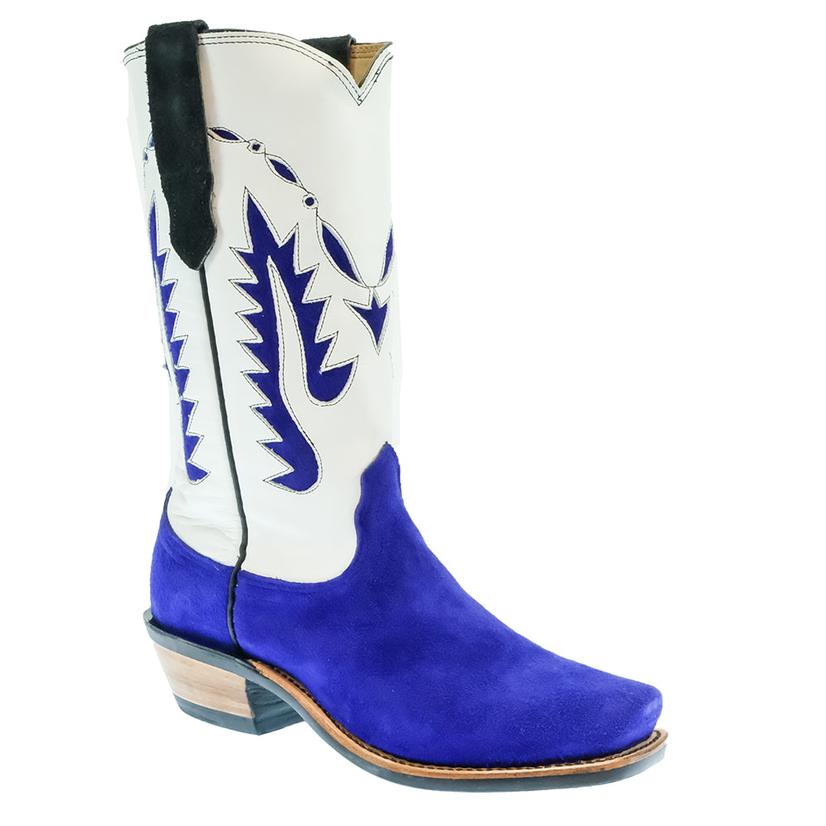 Fenoglio Electric Purple Roughout White Drill Team Women's Boot