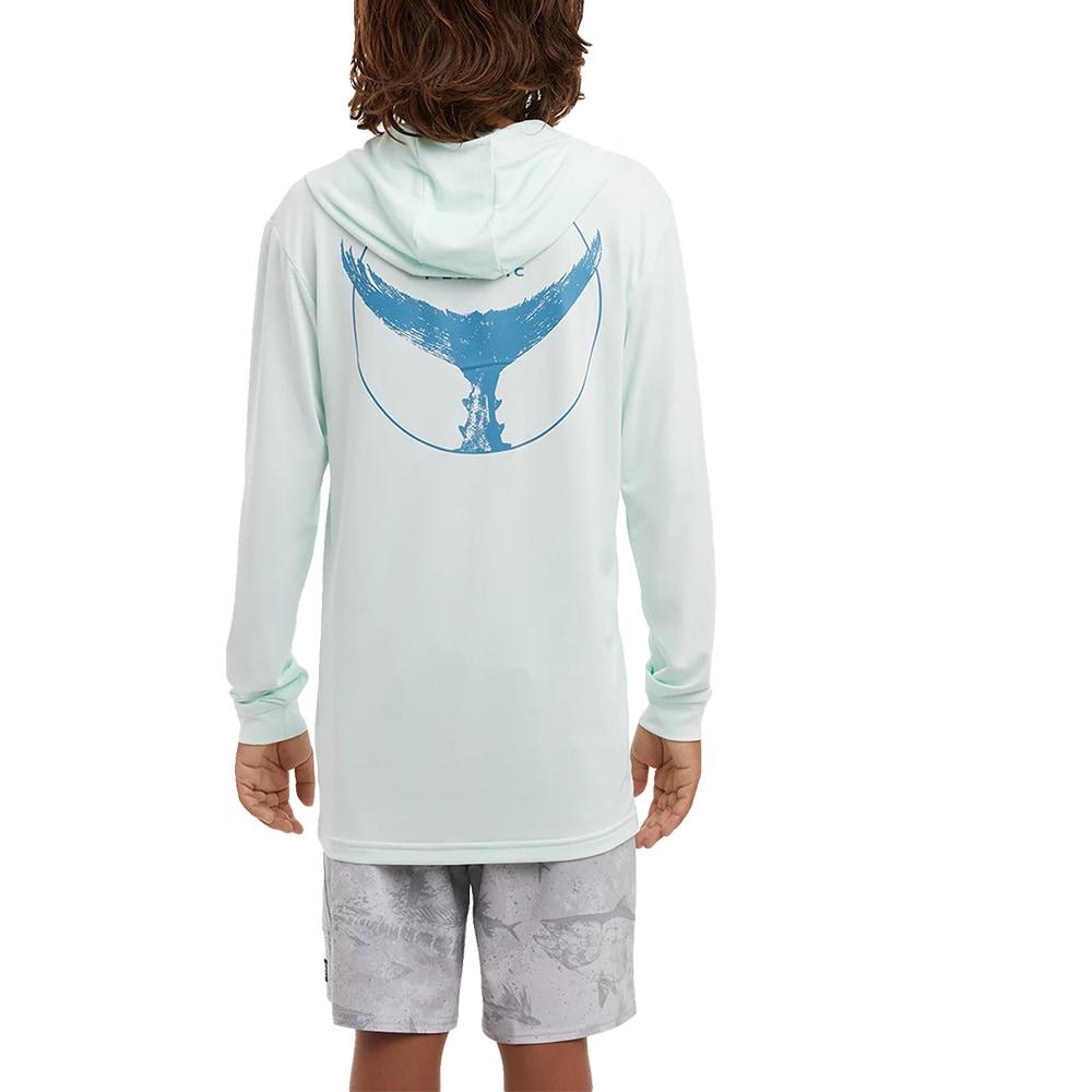 Pelagic Seafoam Aquatek Long Sleeve Hooded Boys Fishing Shirt