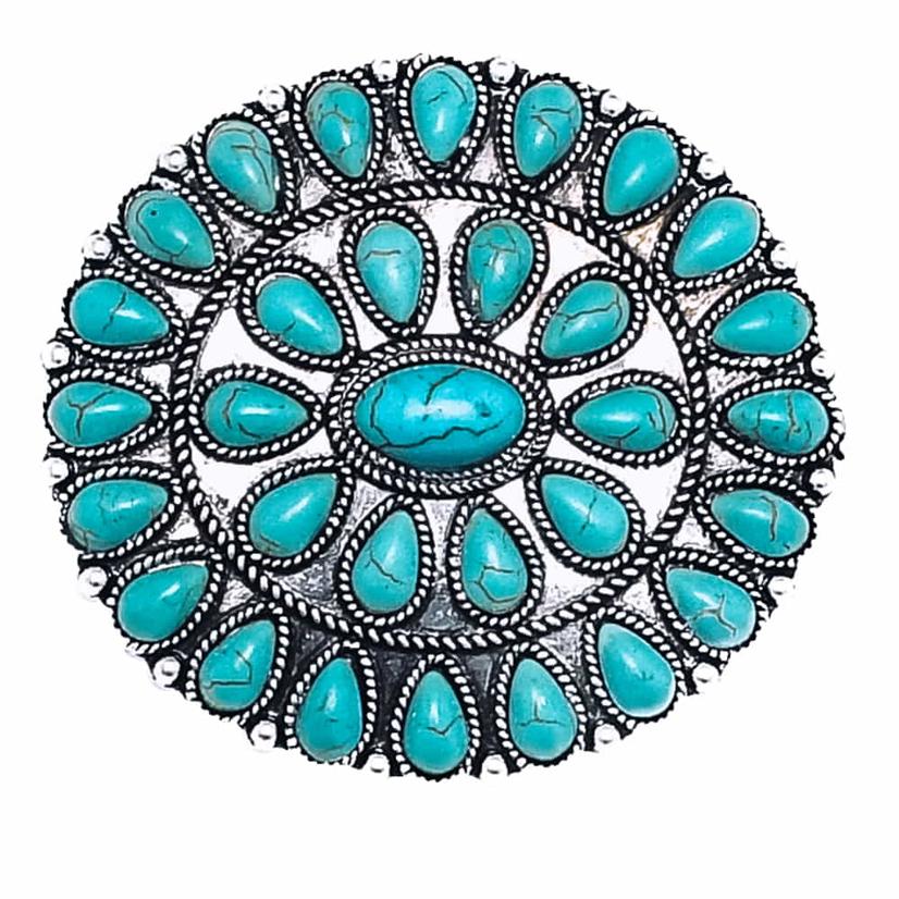 West and Co. 2" Turquoise Cluster Pin