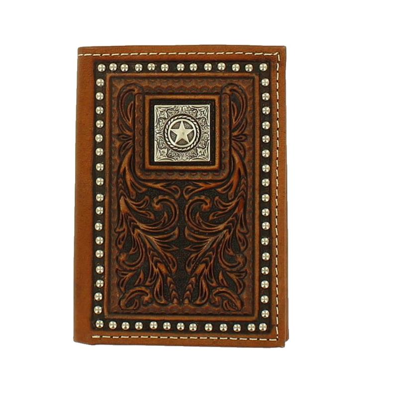 Nocona Embossed Square Star Tri-Fold Men's Wallet