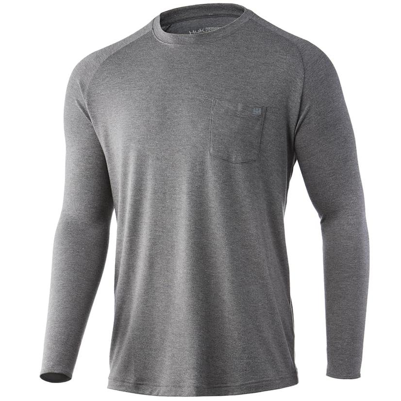 Huk Waypoint Men's Volcanic Ash Long Sleeve Shirt