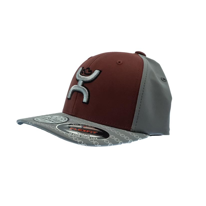 Hooey Solo III Maroon Grey Youth Flexfit Cap