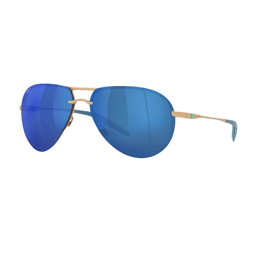 COSTA Helo Matte Champagne Deep Blue Turquoise Blue Mirror Sunglasses