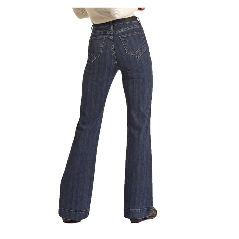 Rock and Roll Striped High Rise Women's Trouser Jeans