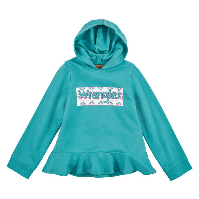 Wrangler Teal Logo Girls Hoodie