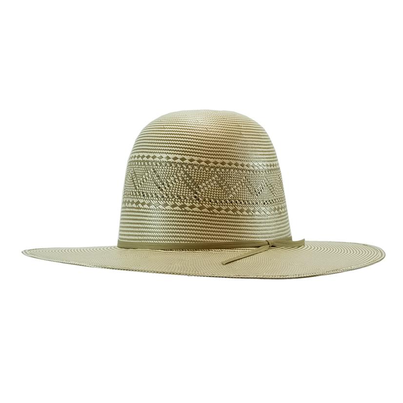 Serna 4.25" Brim Open Crown Natural and Dark Tan Straw Hat