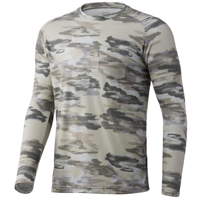 Huk Khaki Waypoint Edisto Long Sleeve Men's Shirt