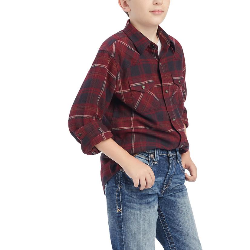 Ariat Phantom Heath Long Sleeve Button-Down Boy's Shirt