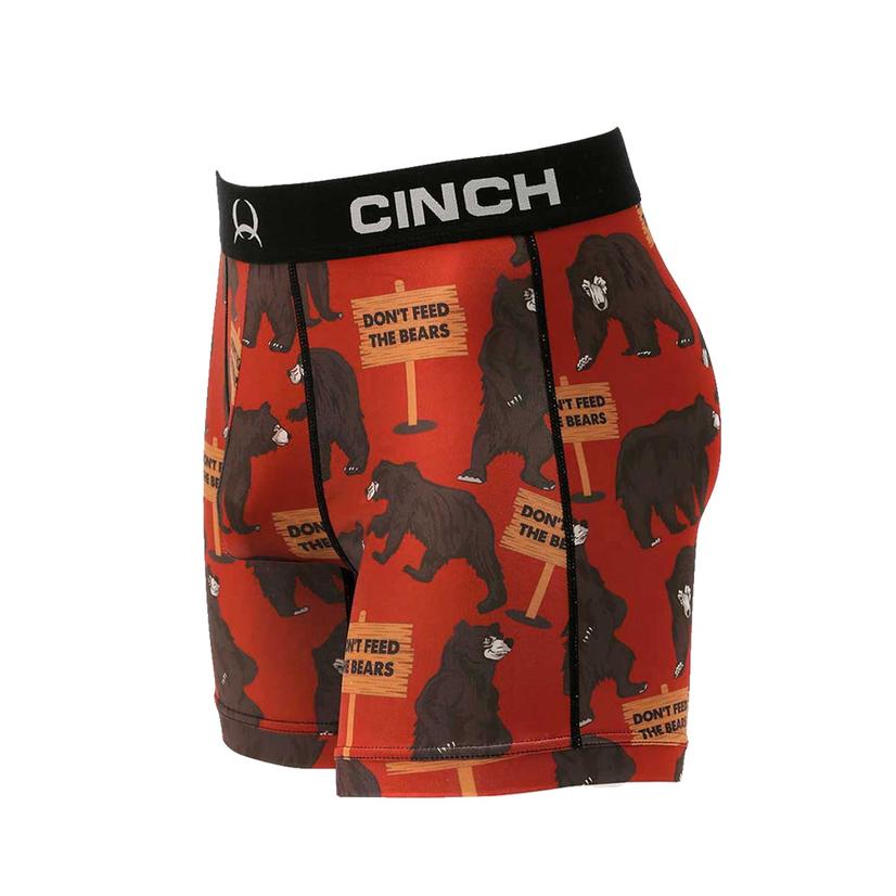 Cinch Bears 'Don't Feed The Bears' 6" Men's Red Boxer