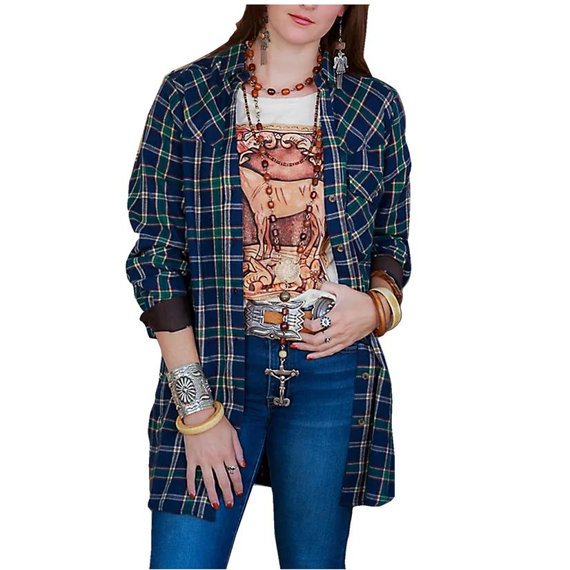 Tasha Polizzi Blue Highland Ladies Long Sleeve Shirt