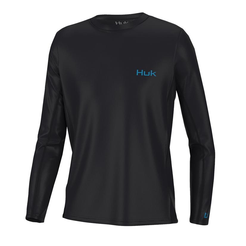 Huk Black Icon X Long Sleeve Boys Shirt