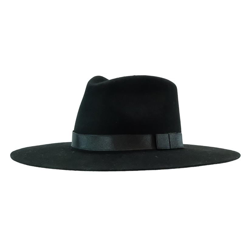 Twister Pinch Front 3 3/4" Brim Black Felt Hat