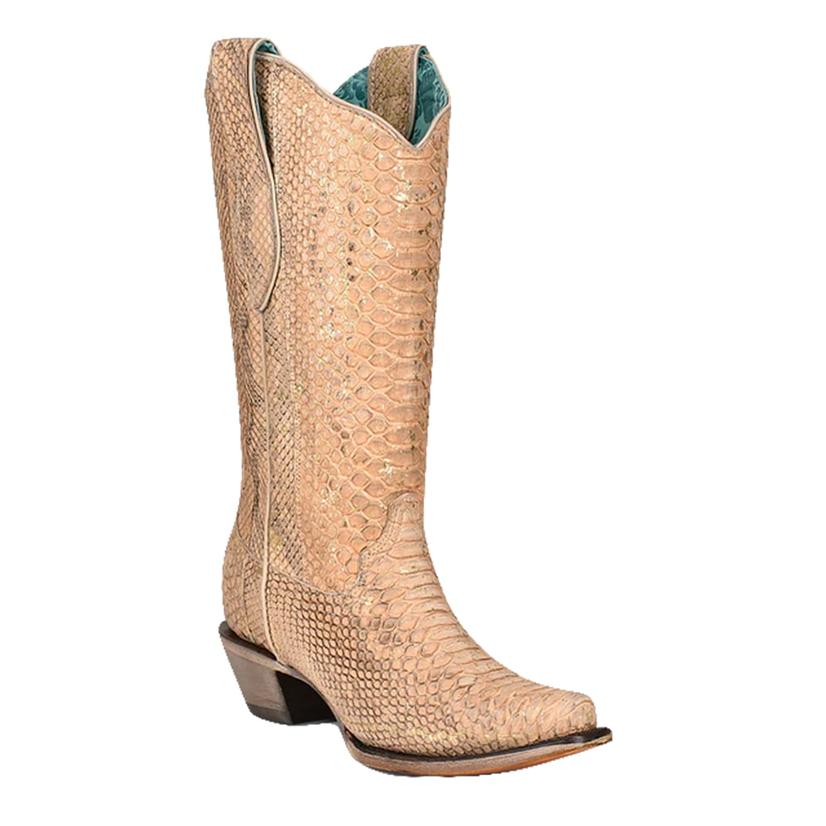 Corral Boots Women's Nude Full Python Boots