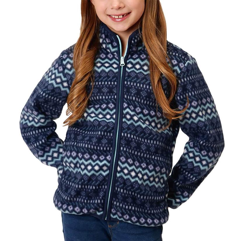 Roper Printed Micro Fleece Youth Jacket